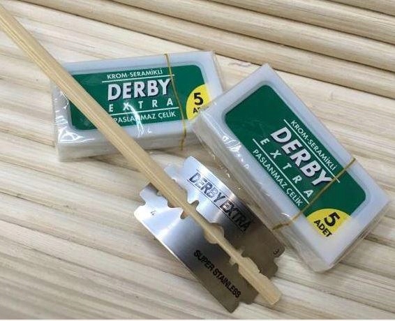 Żyletki do maszynki i brzytwy złamania na pół Derby Extra 5 sztuk Marka Derby