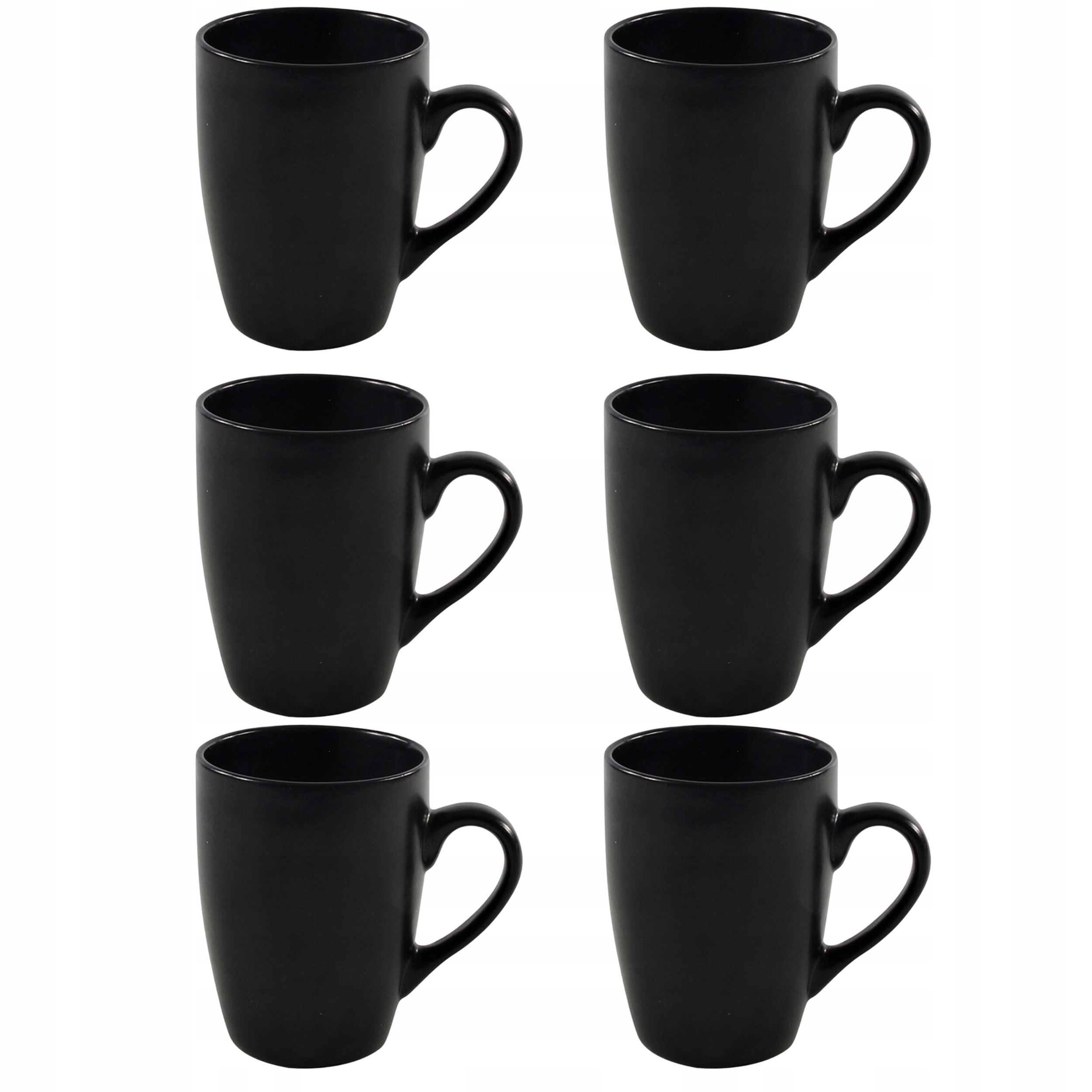 

6 x kubek ceramiczny Czarny 340ml Ucho Black Mat