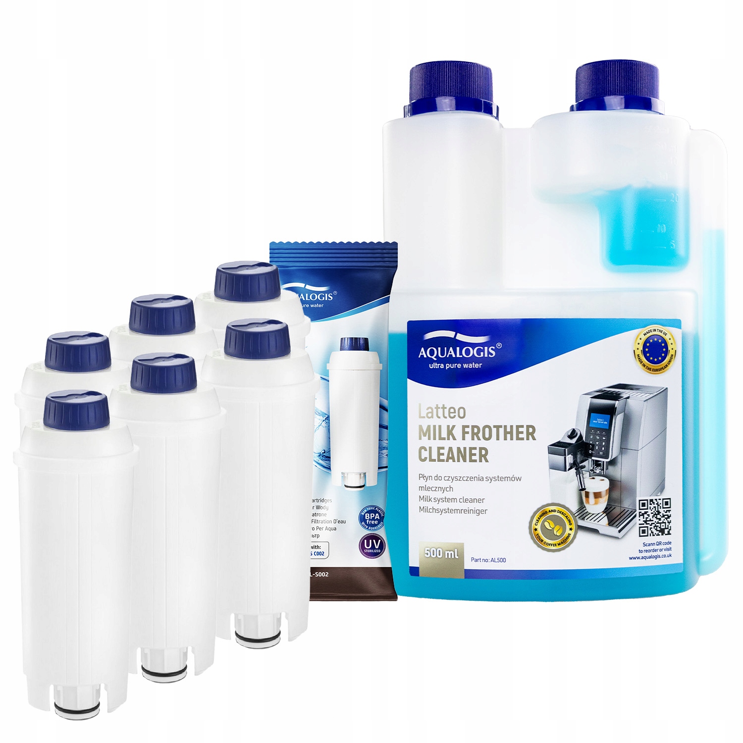 6x Filtr do kávovaru Delonghi AL-S002 Tekutina Latteo 500 ml