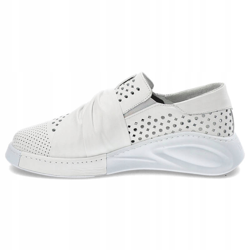 Białe Półbuty Ravini Stylowe Obuwie Damskie Kolor biały