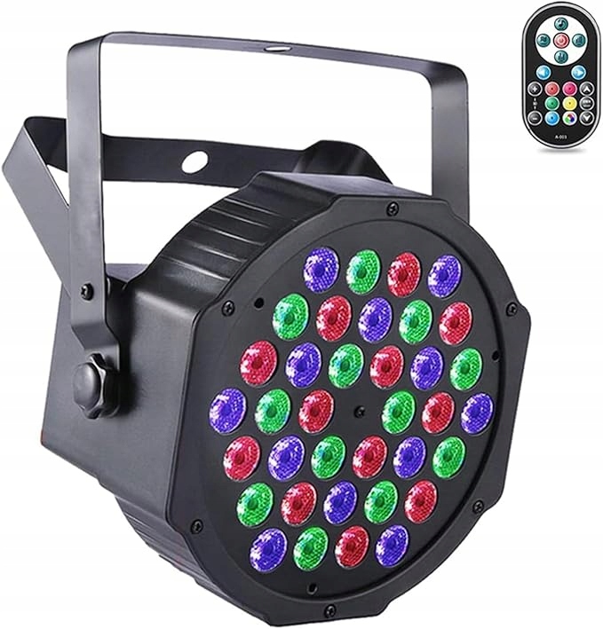 Oświetlenie sceniczne RGB LED PAR 36 x 2W 72W DMX512 + pilot