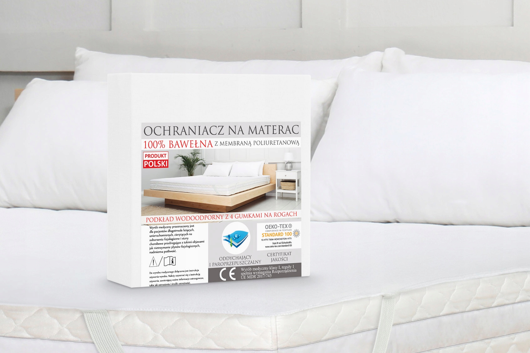 OCHRANIACZ NAKŁADKA NA MATERAC 70x100 PODKŁAD WODOODPORNY 100% BAWEŁNA ! Szerokość produktu 70 cm