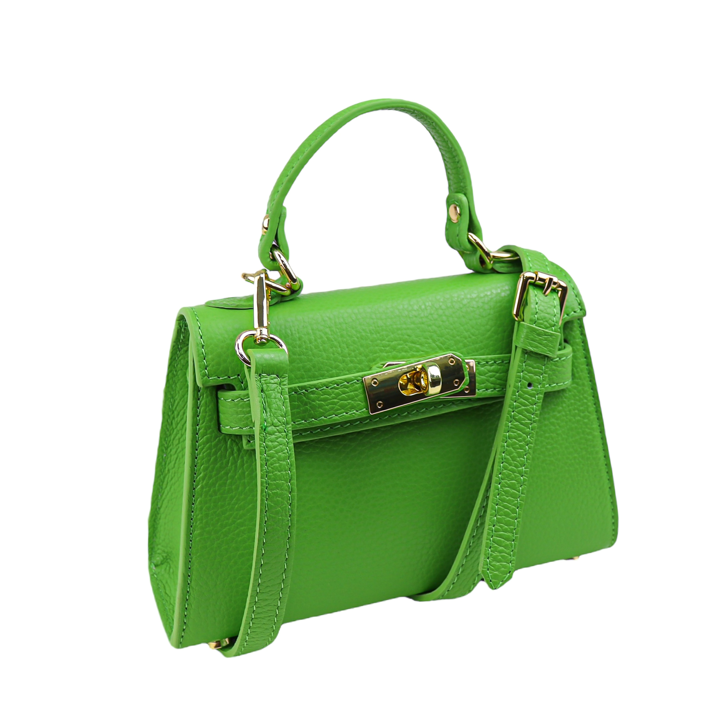 Torebka Damska Kuferek, licowa skóra Emily Limonka Marka inna