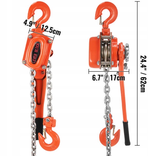 VEVOR Wciągnik Łańcuchowy 1500KG 3300LBS 3m Kod producenta 1.5T3MSBHL