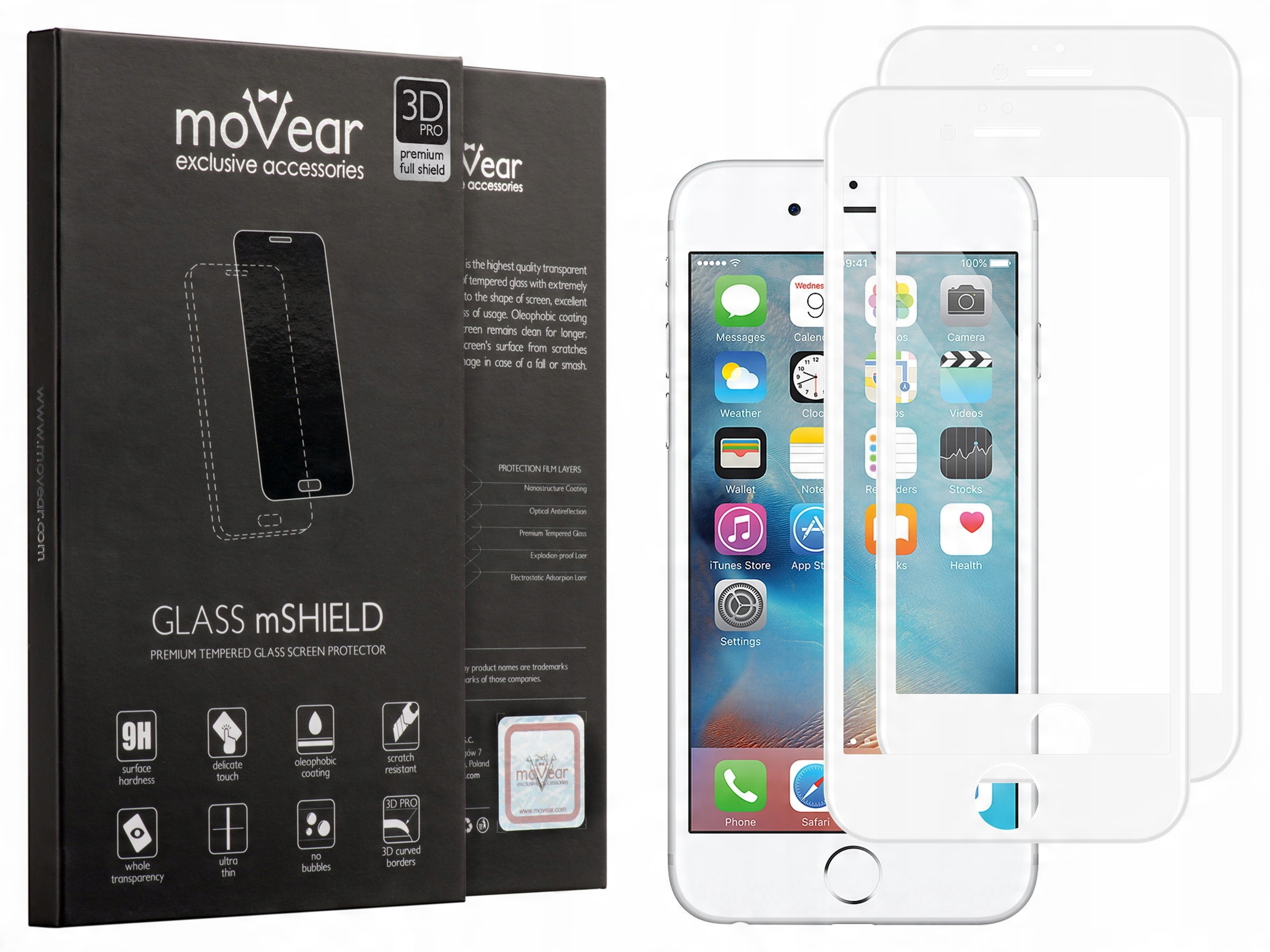 

Movear Szkło 3D iPhone 6/6s Plus 5.5 na Cały Ekran