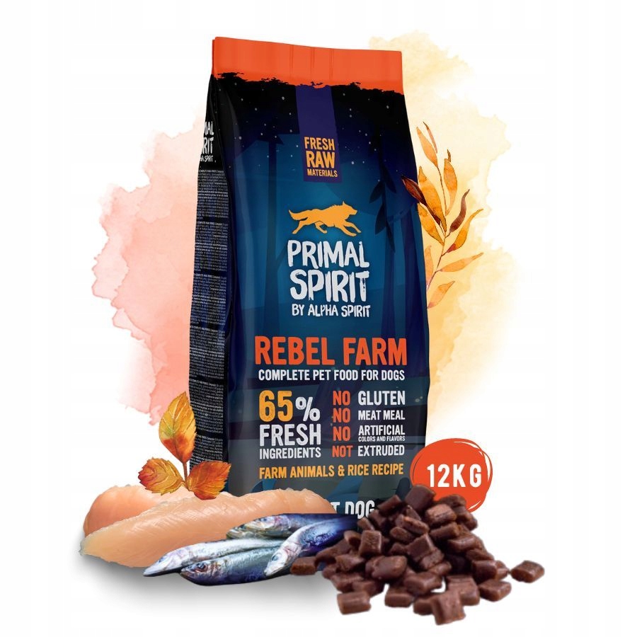 Primal Spirit Karma dla psa Rebel Farm 65% Mięsa Kurczak Ryby 12kg