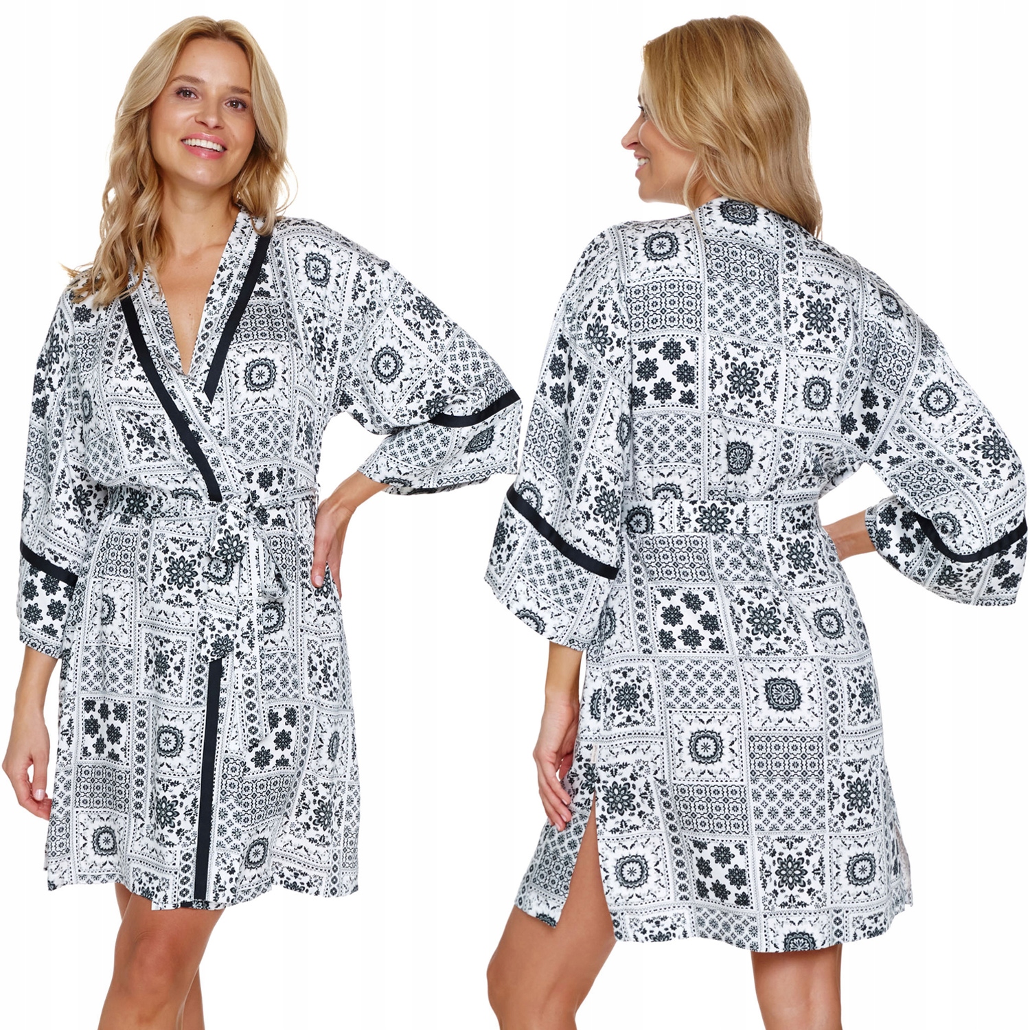 Doctor Nap SWW.7258 nákrčník viskóza vázaná černá bílá XL Župan