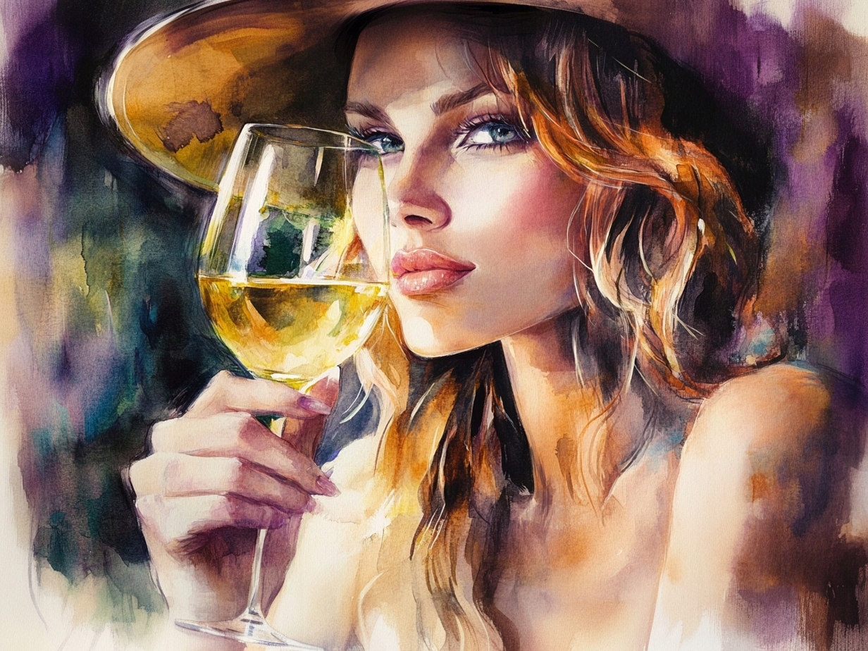 Obraz Na Plátně Canvas Elegantní Žena S Sklenicí Vína Portrét 80x60