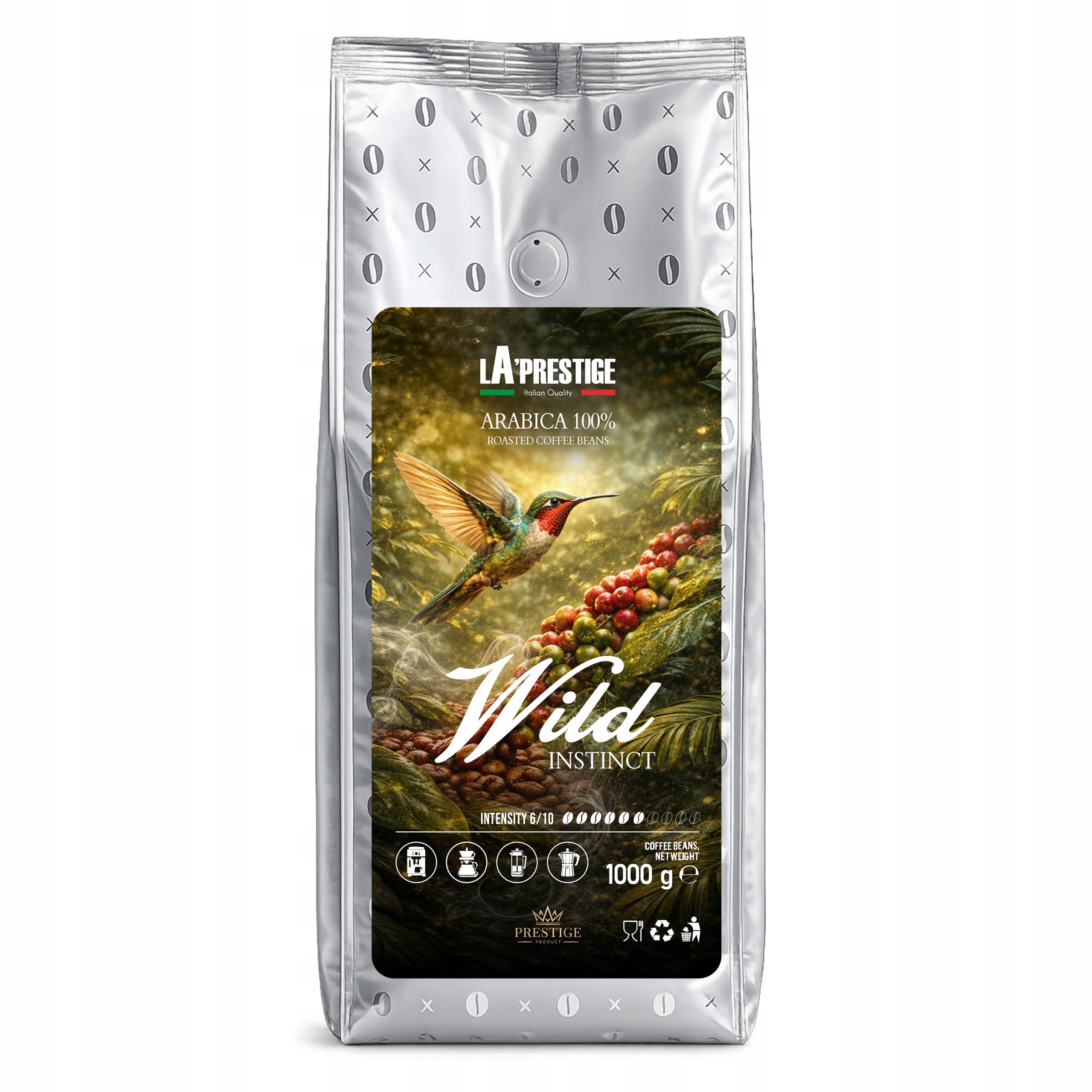 Levně Káva Zrnková La Prestige – Arabica 100% Monsooned Malabar 1 kg