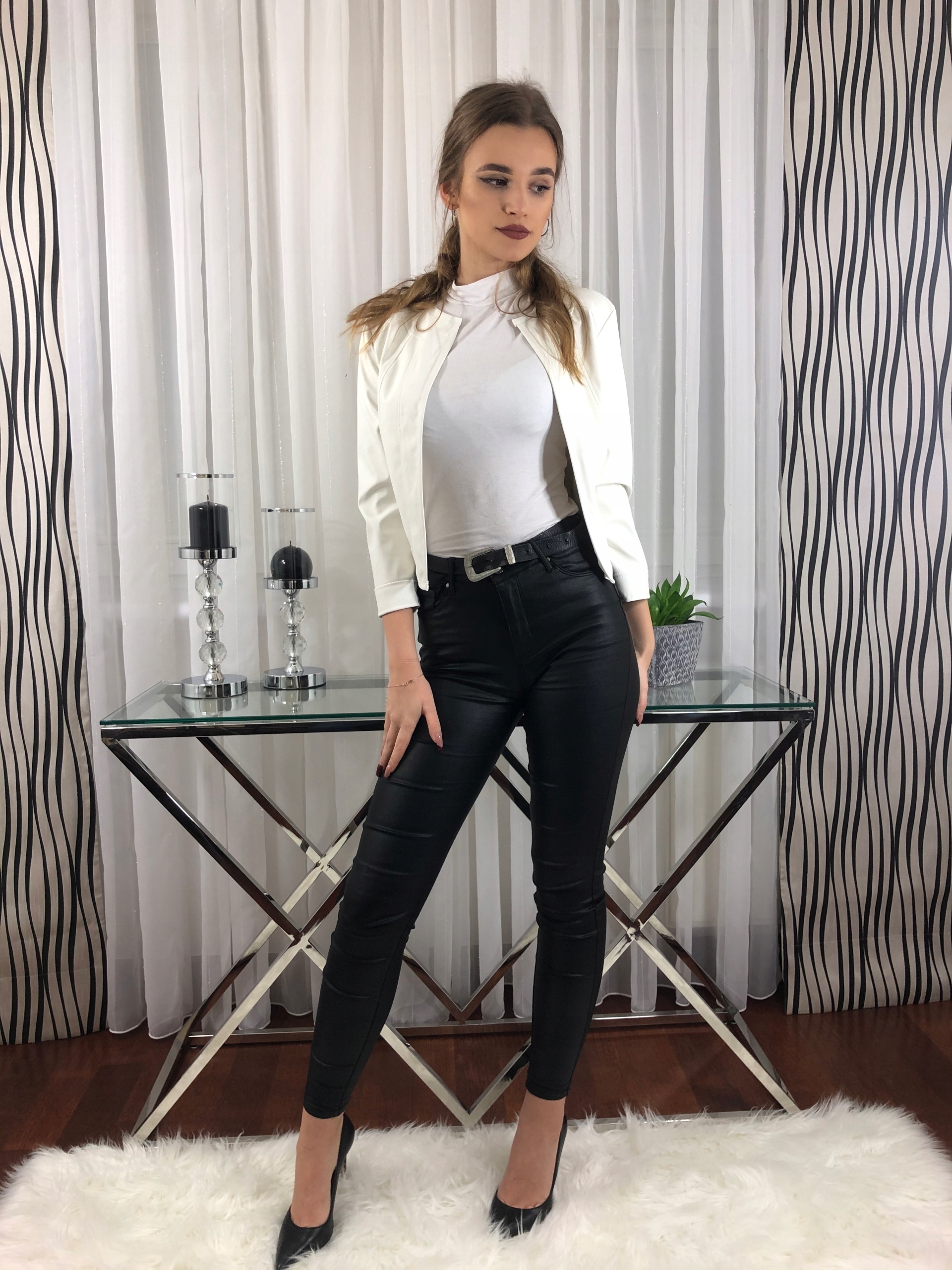 A3 BOLERKO ŻAKIET RAMONESKA TOTAL LOOK BIAŁY R.40 Kolor biały