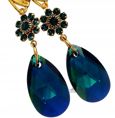 Nové Krásné Krystaly Náušnice Emerald Feel Gold