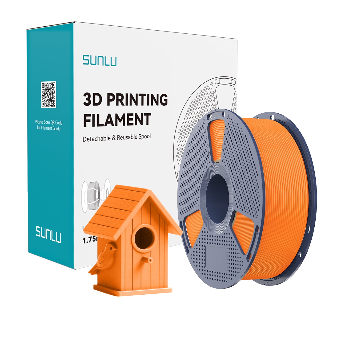Filament Sunlu Asa Sunny Orange pomarańczowy słoneczny 1kg 1,75mm
