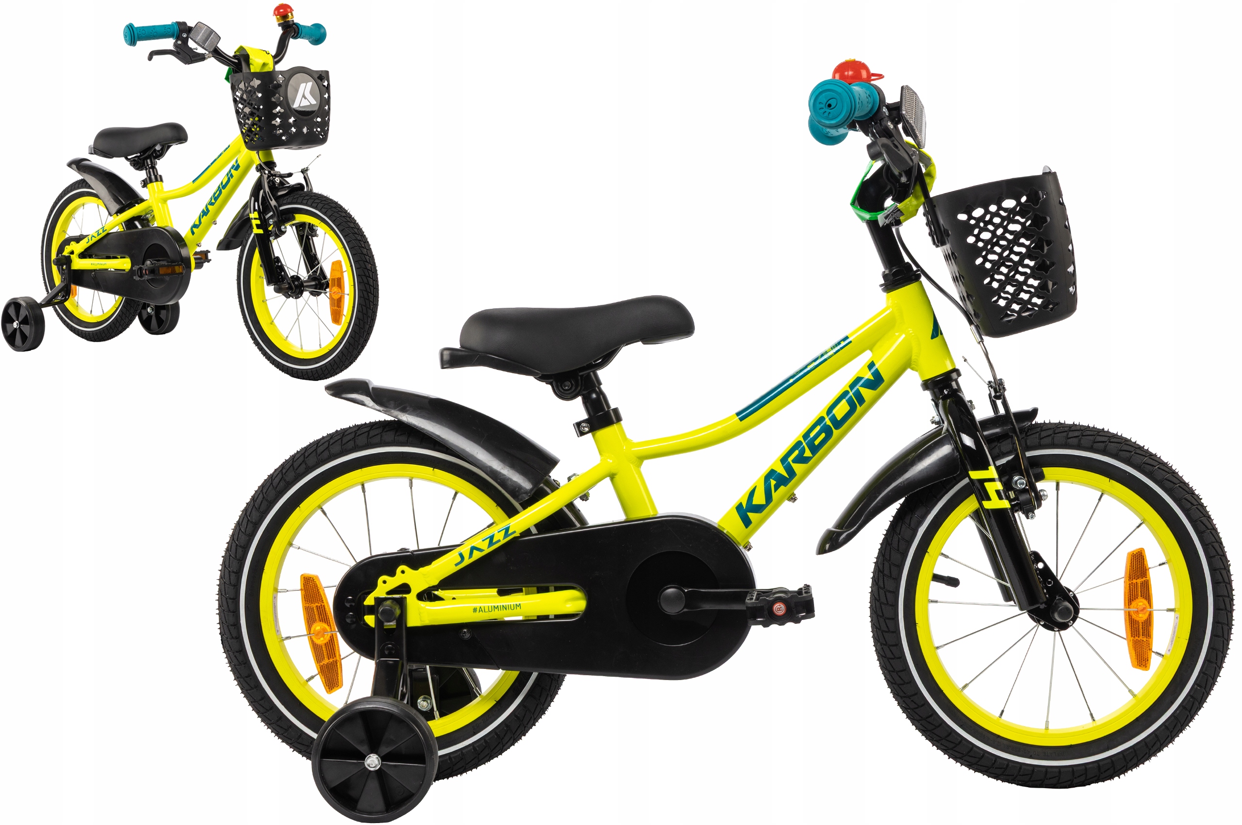 Rower dziecięcy 14" Karbon Jazz limonkowy R25