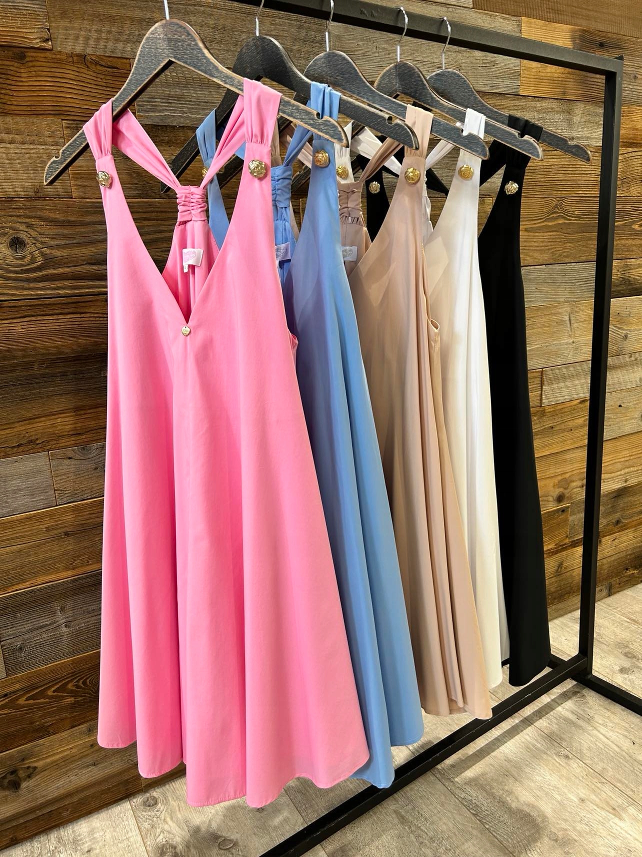 By O La La! Šaty Se Zlatými Knoflíky, Modré, Velikost M 38