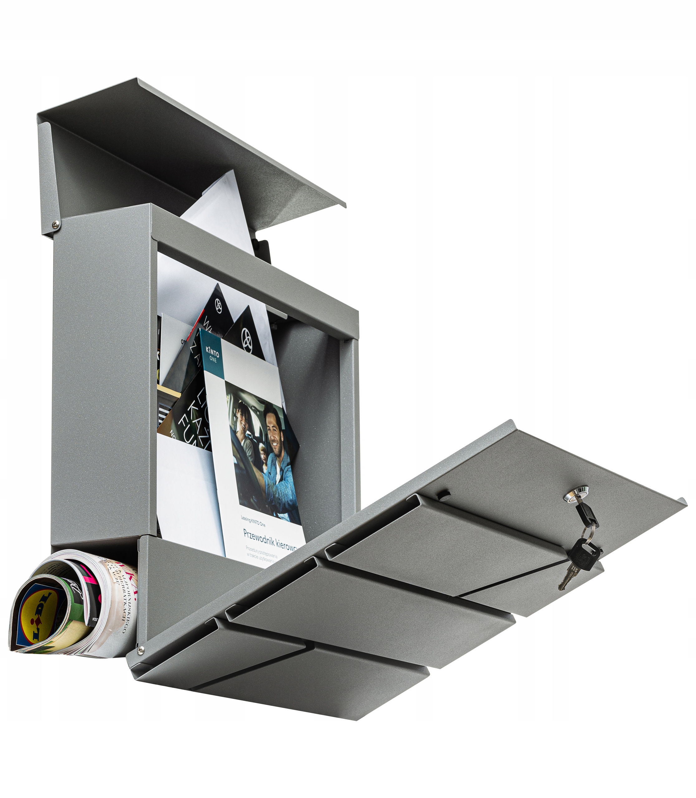Cutie poștală mare pentru scrisori cu revistă Culoare: Argintiu Aluminiu Cod producător SN3642-4