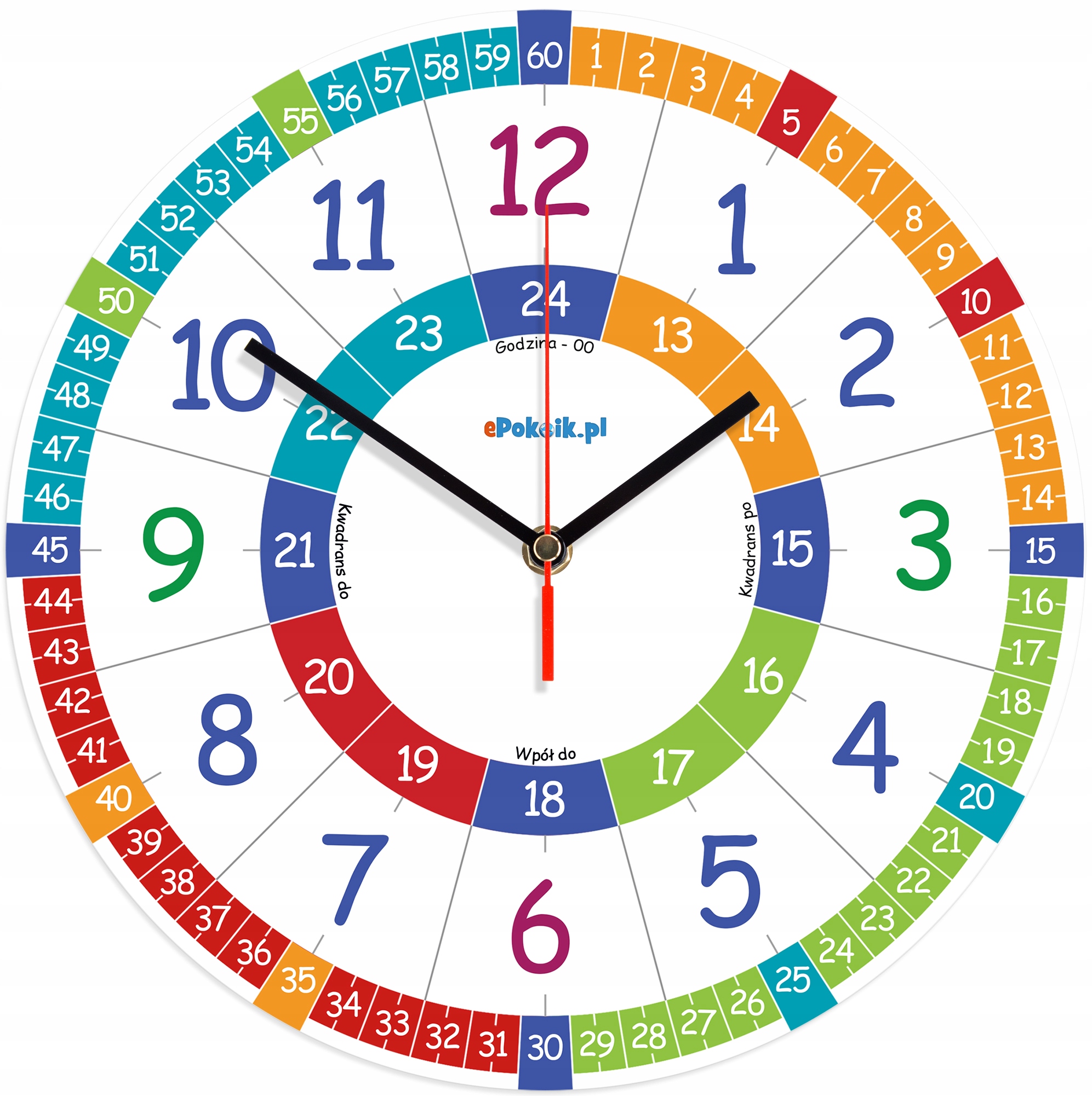 M Edukacyjny zegar ścienny dla dzieci (L2)