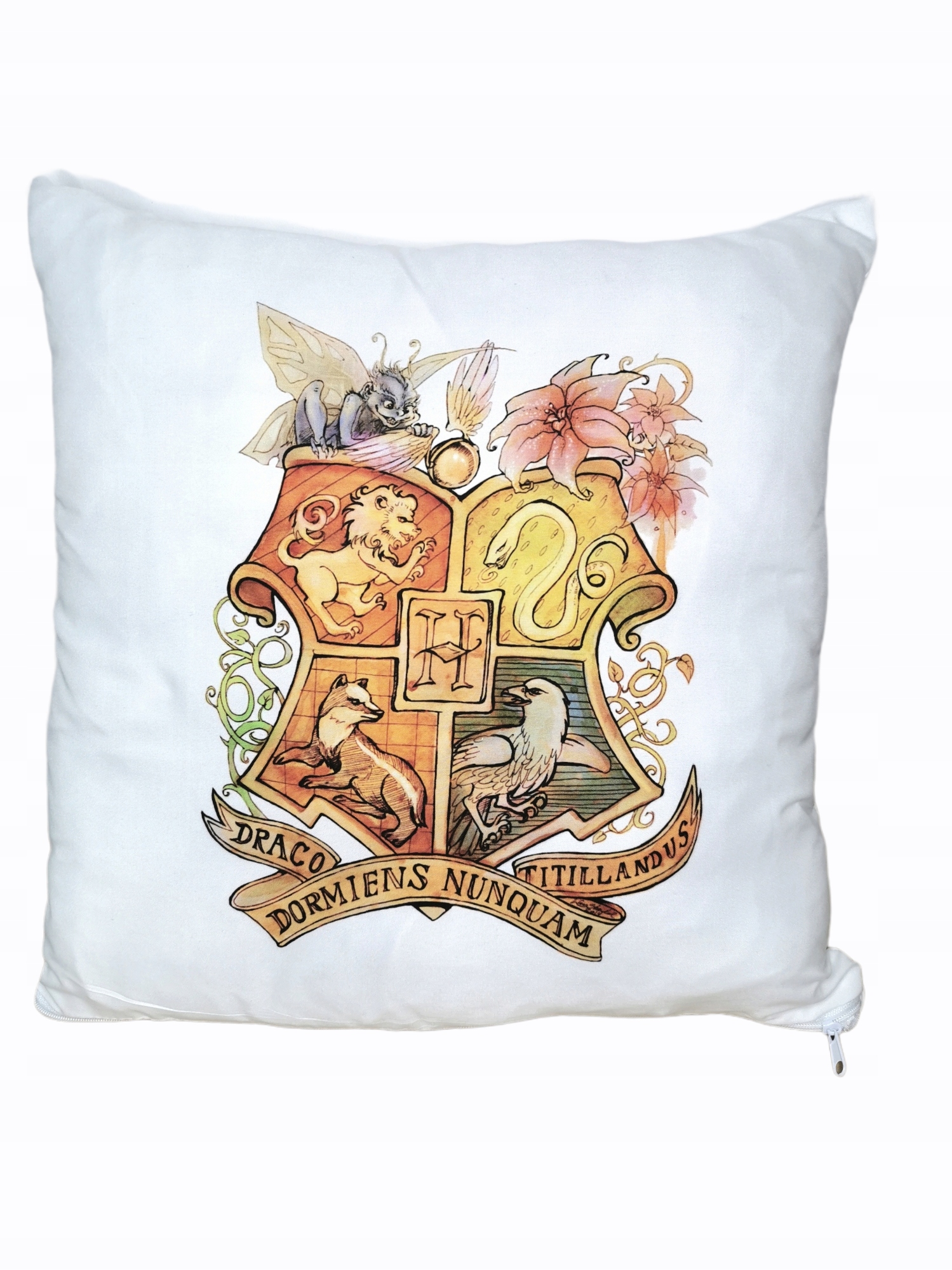 Poszewka Hogwart godło + chochlik Harry Potter