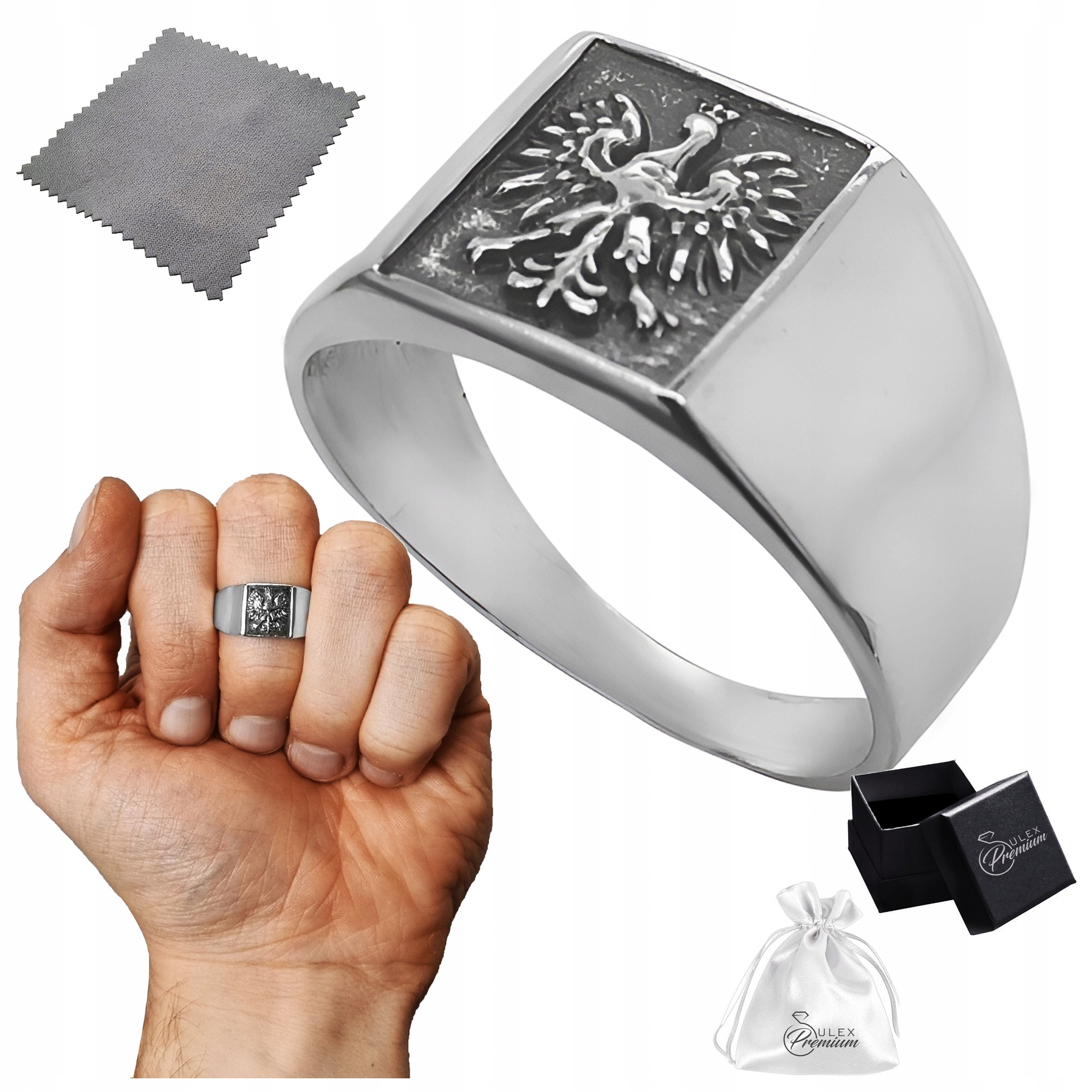 Pánský stříbrný vlastenecký signet s orelem Stříbro ryzost 925 vel. 15