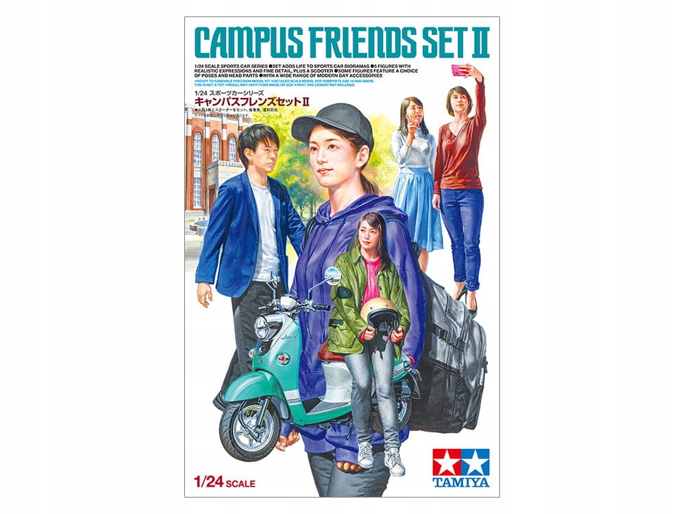 Campus Friends Set II (plus skútr) 1:24 Tamiya 24356