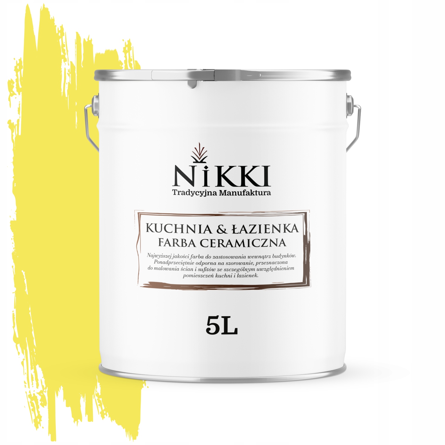 Keramická Farba Kuchyňa Kúpeľňa Citrónová H7276 Hlboká Matná 5 L Nástenná
