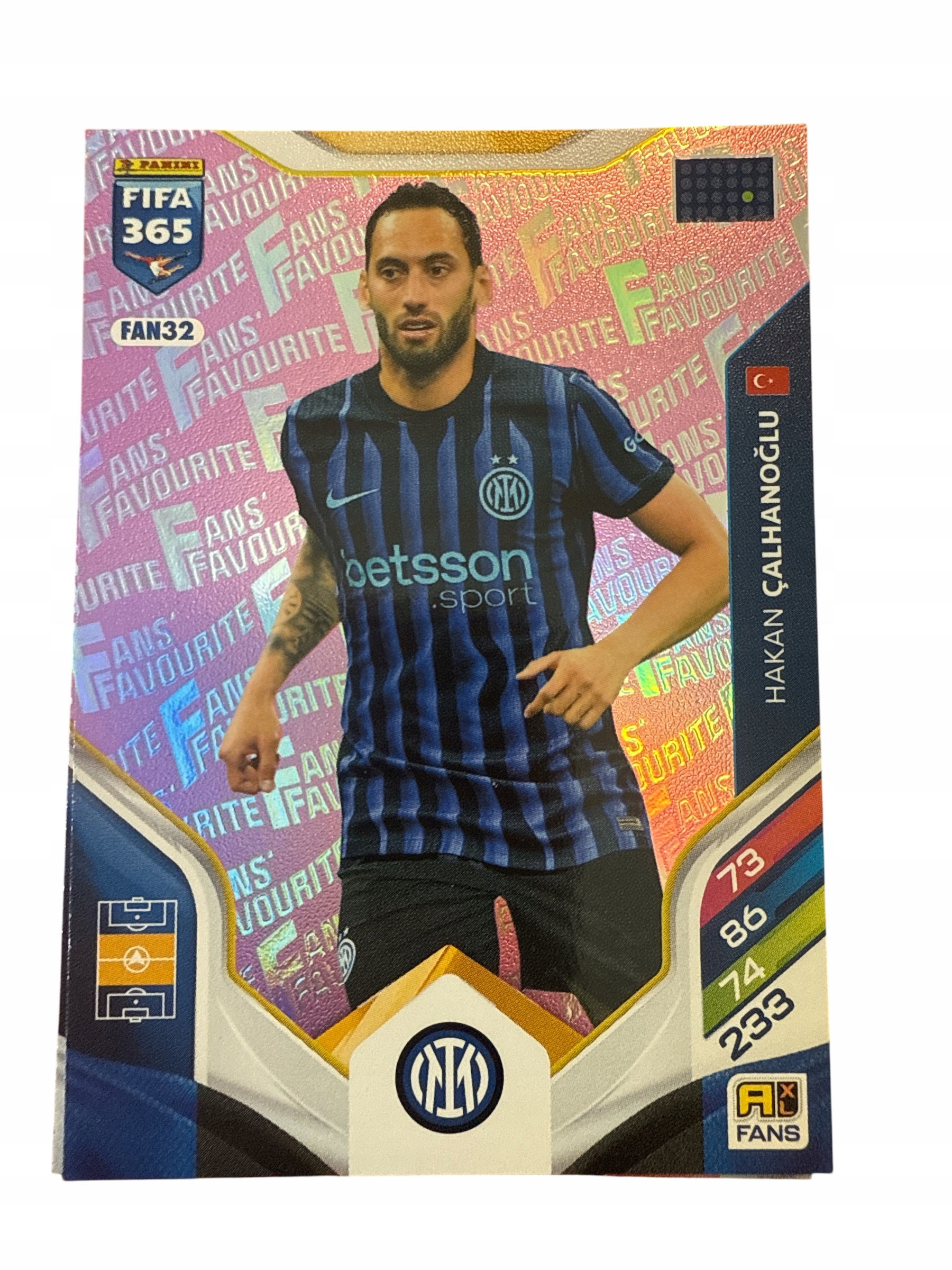 Fifa 365 2026 Adrenalyn XL Panini Fans FAN32 Calhanoglu różowa pink