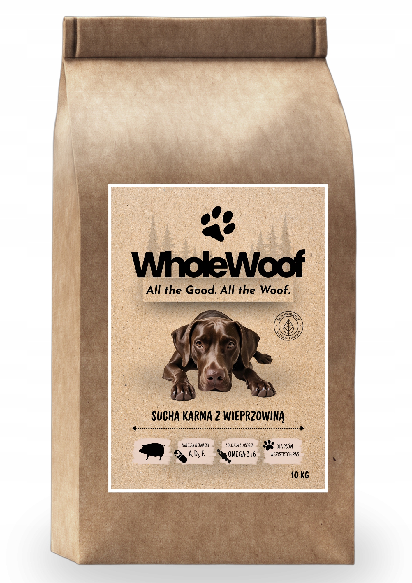 Levně WholeWoof s vepřovým masem – suché krmivo pro psy 10 kg