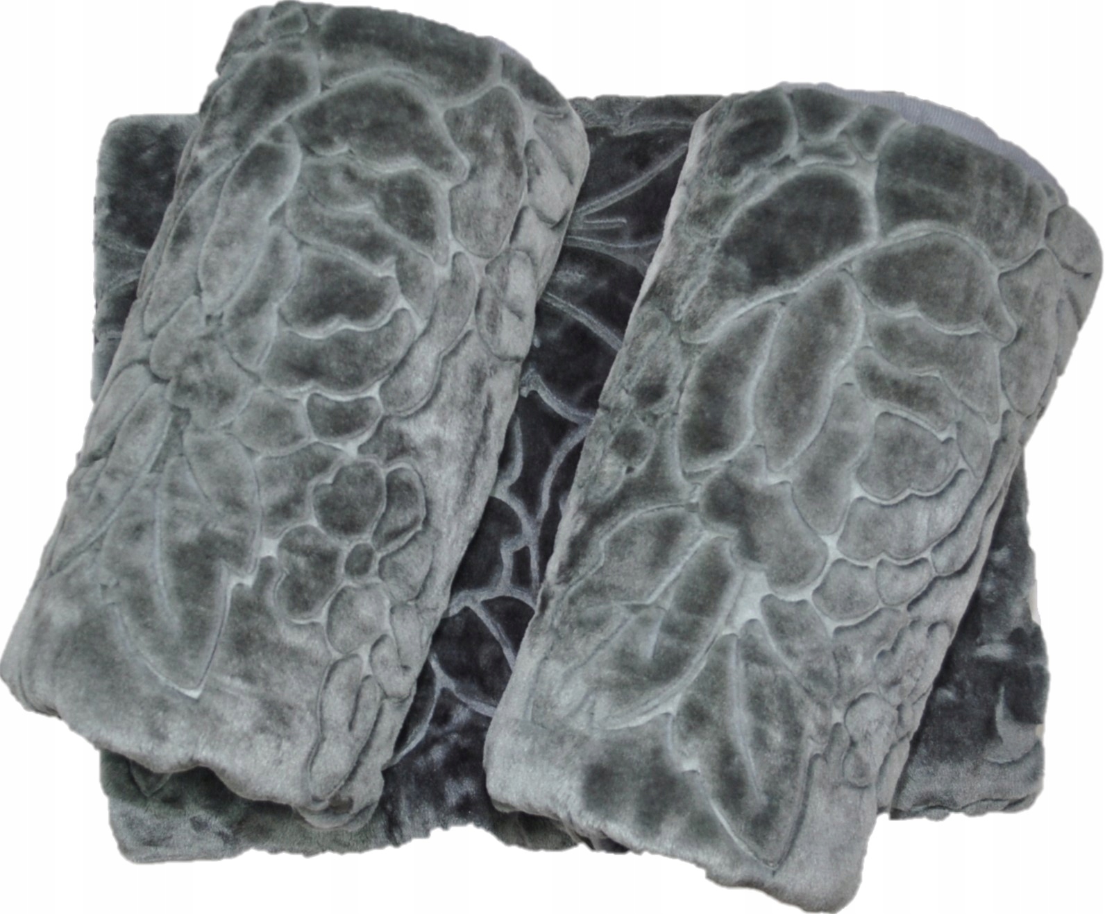 Komplet Narzuta Na Kanapę I Dwa Fotele Grube Elway Szary Ciemny Tłoczony