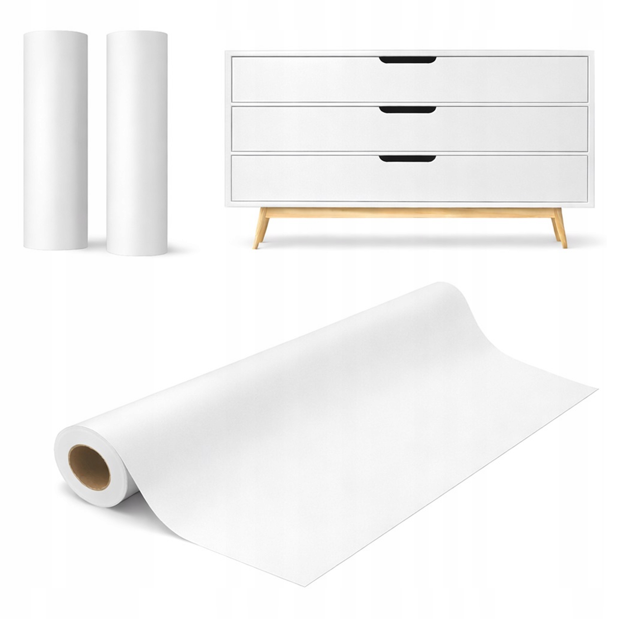 Okleina Meblowa Samoprzylepna Biały Mat Folia Biała Matowa Diy 100x300cm