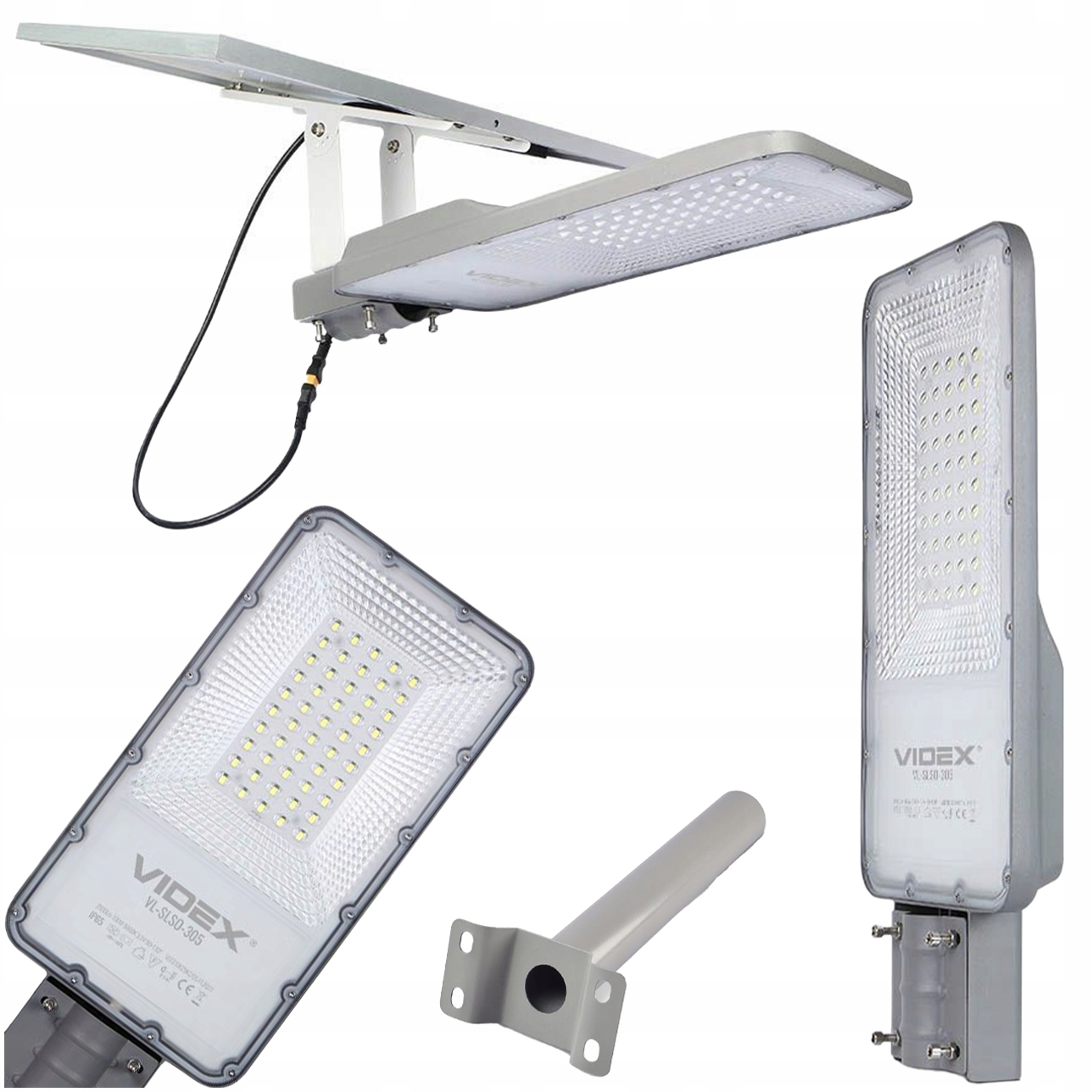 Pouličná Led Solárna Lampa, Úsporný Panel, Senzor Súmraku, Diaľkový Ovládač, Držiak