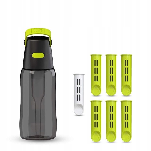 láhev na vodu Dafi Solid 0,5 Limetková, černá, 7 filtrů