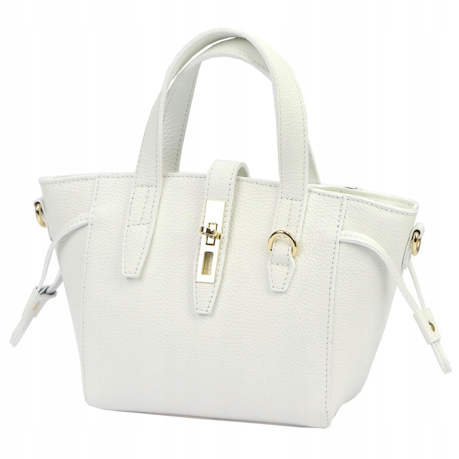 Dámská kabelka malá kožená bílá do ruky s popruhem Luka