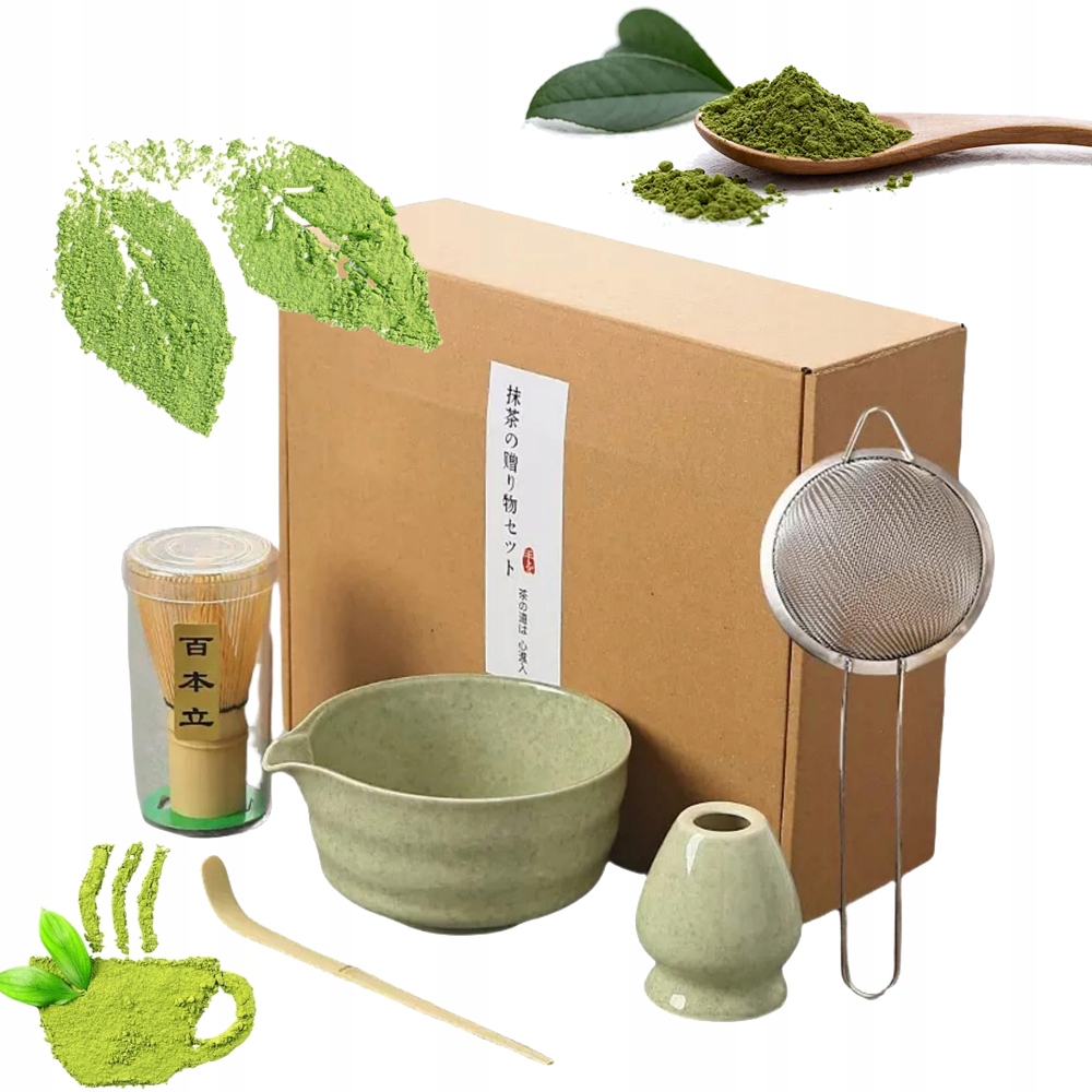 5SZT Zestaw Do Herbaty Matcha Ręcznie Zestaw Startowy Do Do Mielonej Matchy