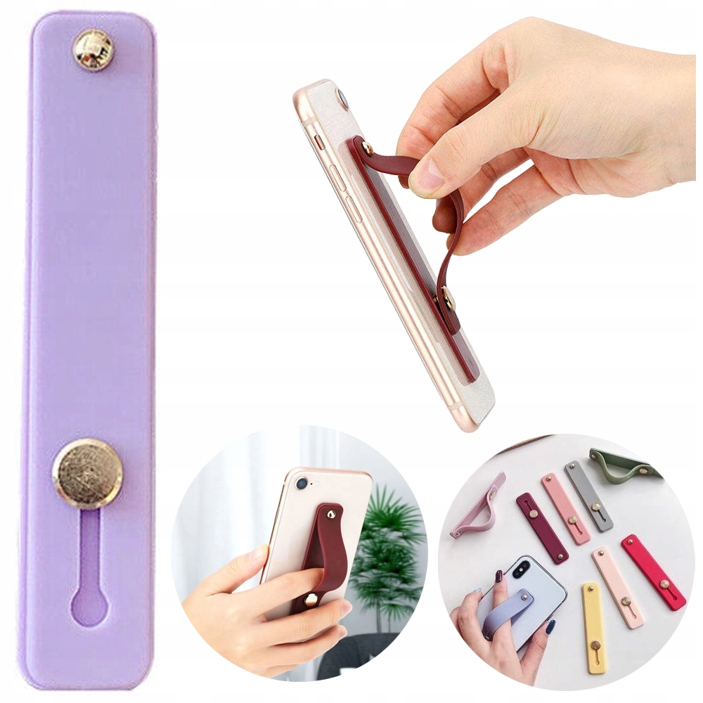 SAMOPRZYLEPNY UCHWYT NA PALEC Z SUWAKIEM NA TELEFON/ETUI FIOLETOWY