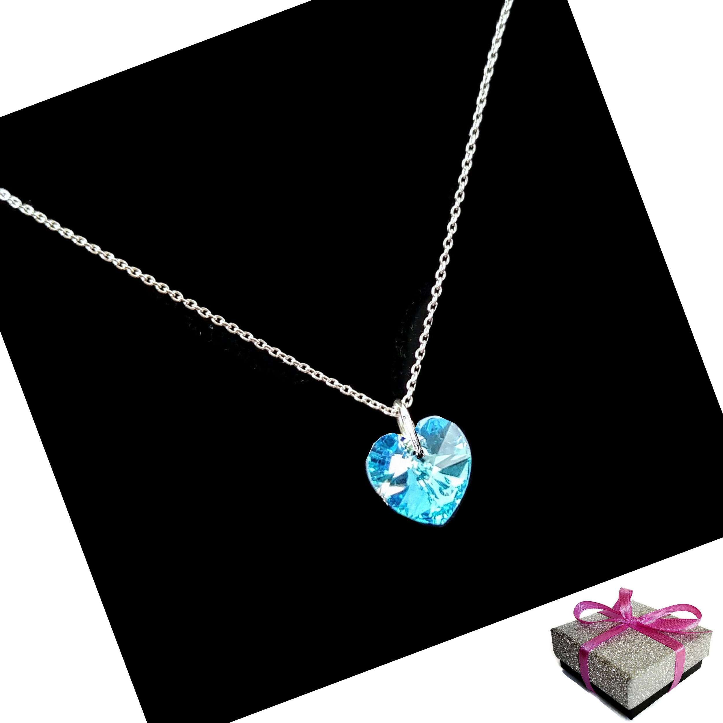 

Srebrny Naszyjnik Serce Swarovski Serduszko 925