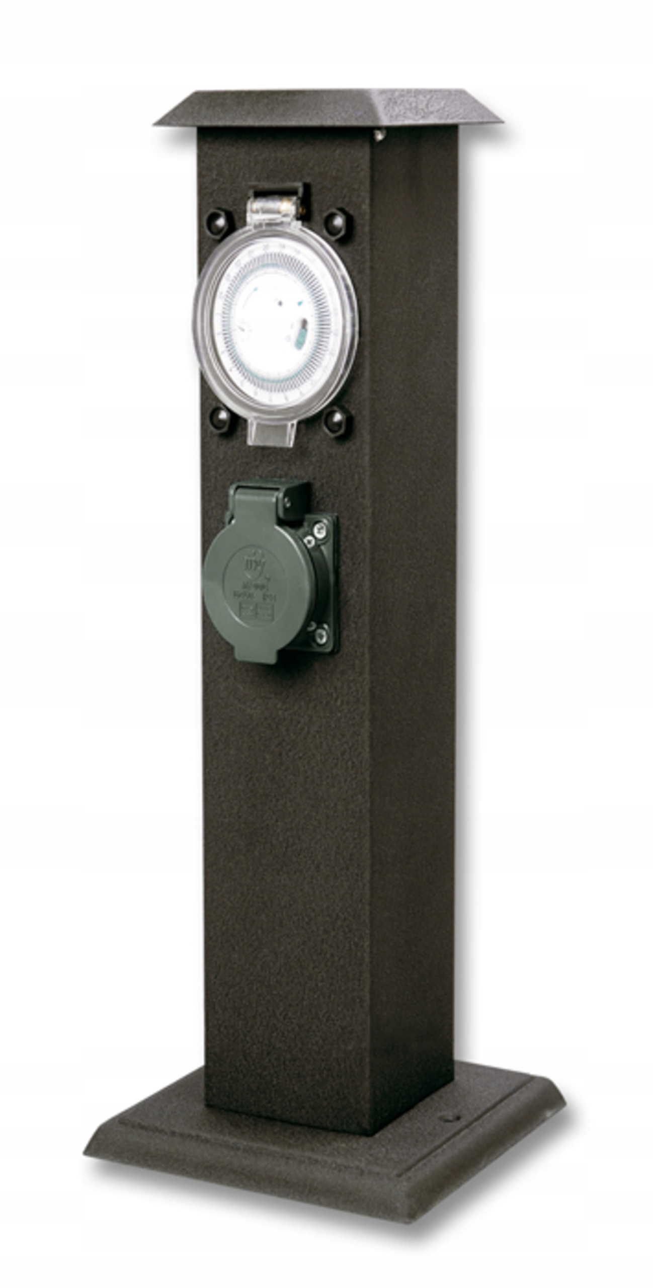 Ecolite Zahradní sloupek 2x zásuvka s krytem, timer, IP44 XSMM-202 Ft