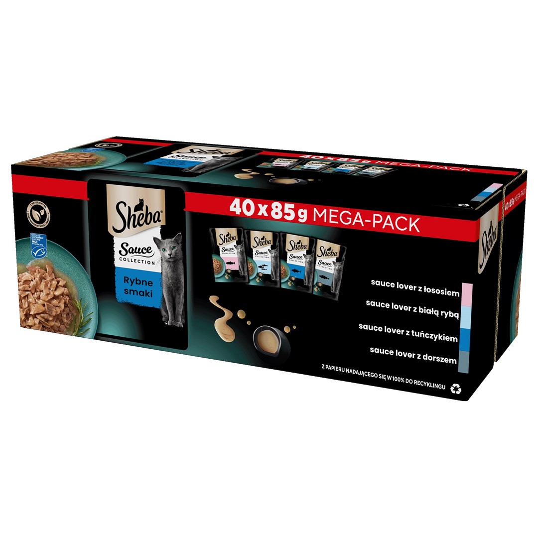 Sheba Sauce Collection Mix Chutí v omáčce – Mokré krmivo pro kočky –