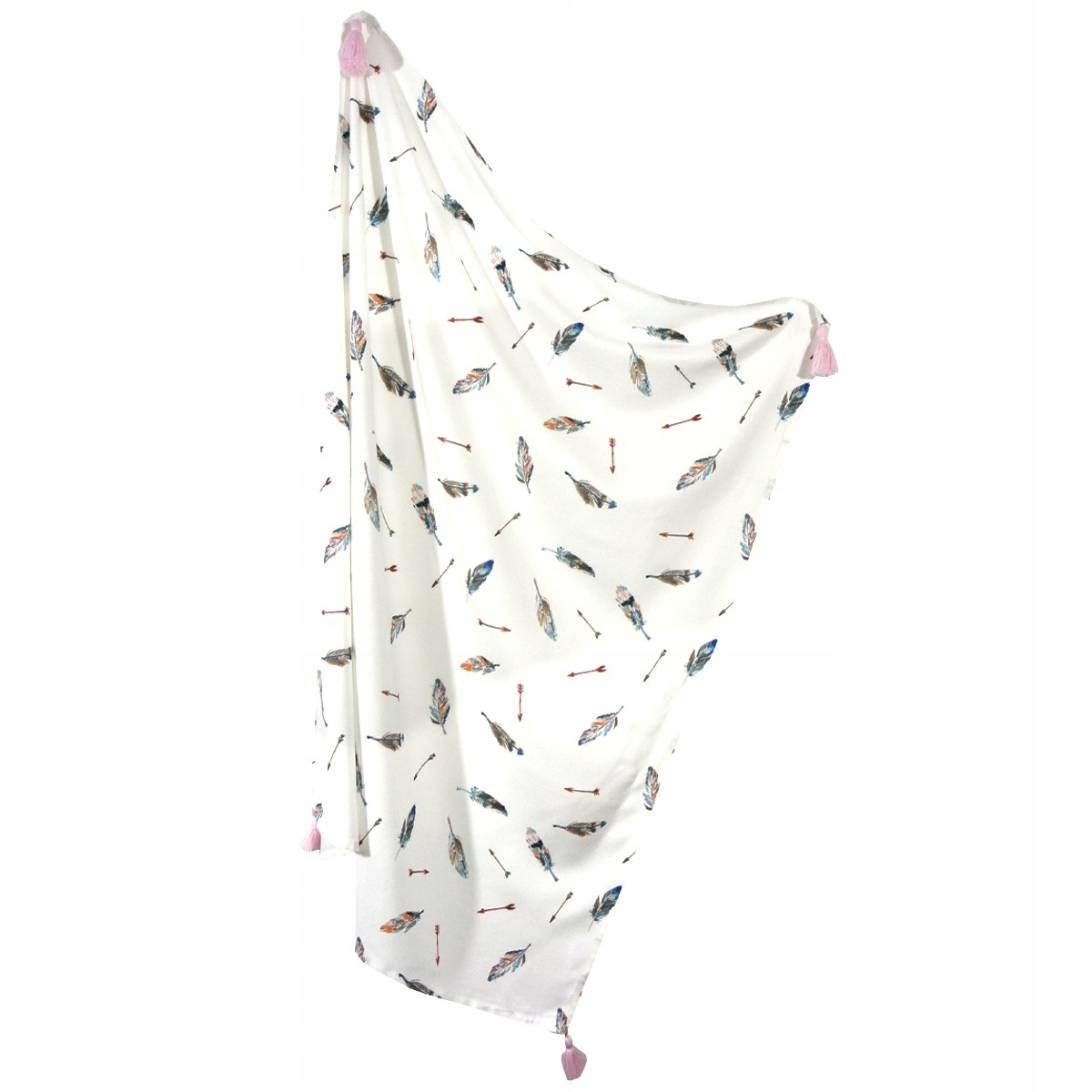 

Otulacz Bambusowy 100% z frędzlami Pink Pure 75x10
