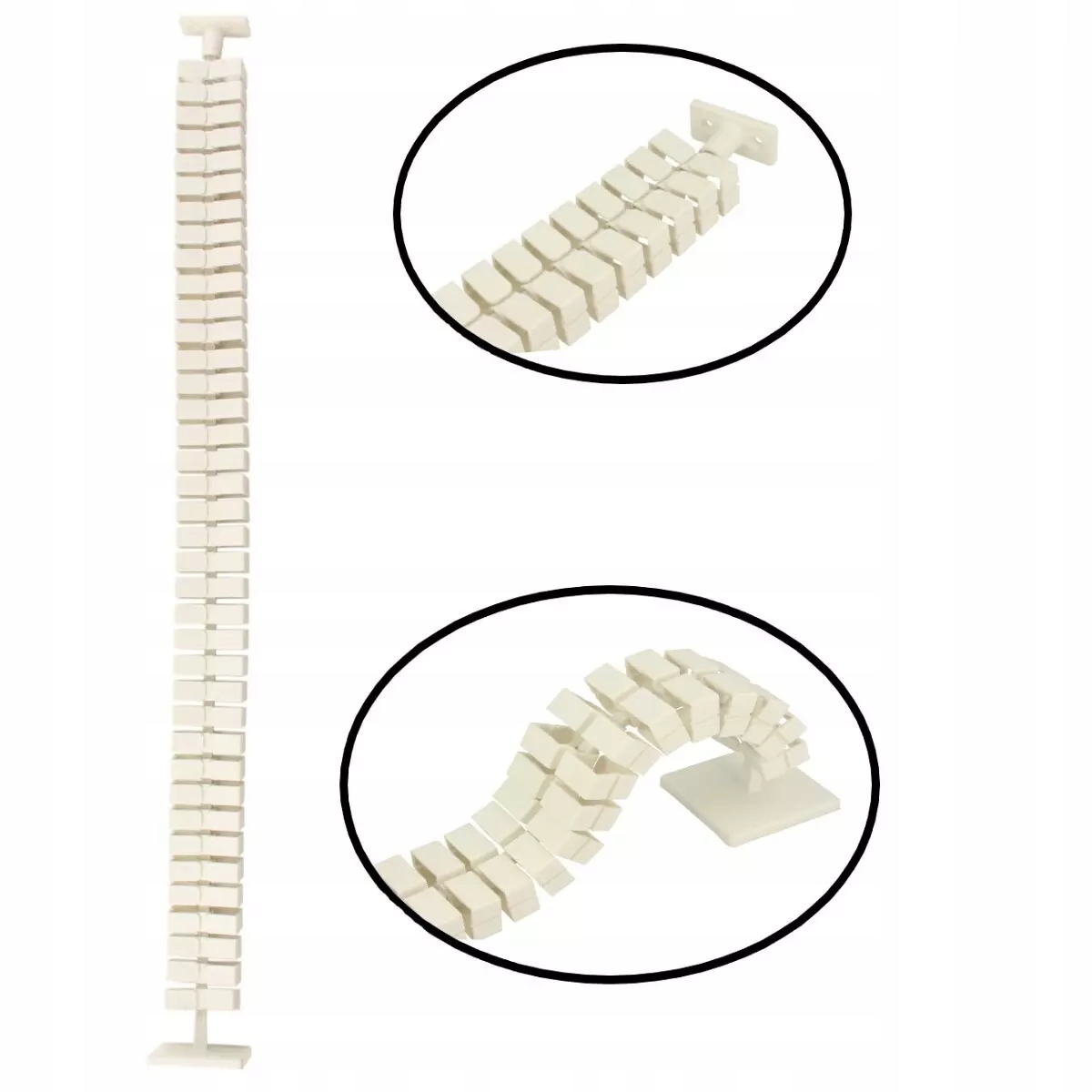 Organizér na kabely Hakner vertikální páteř nastavitelný 790 mm bílý