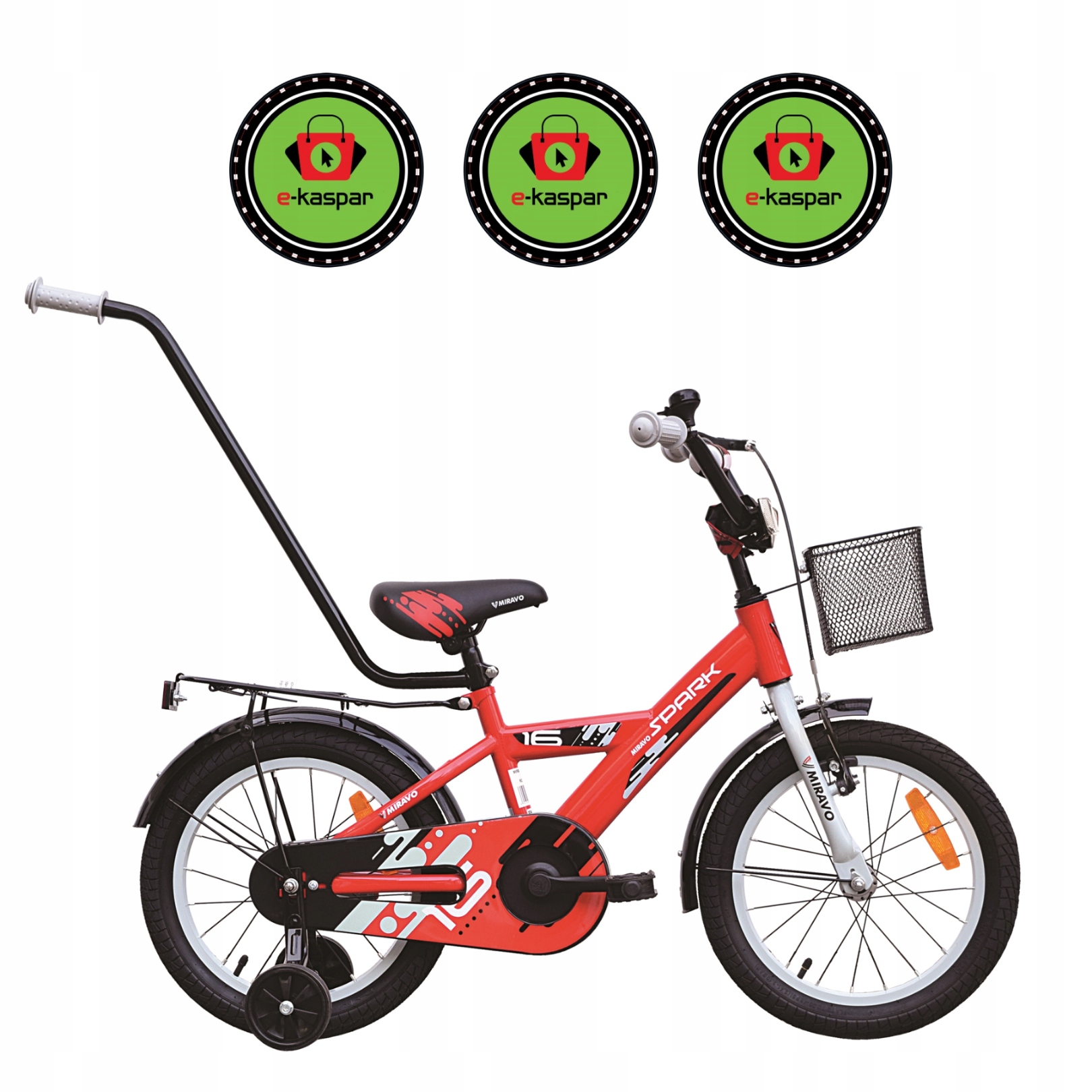 Rowerek Dziecięcy 16 Cali Rower Koszykiem Prowadnik