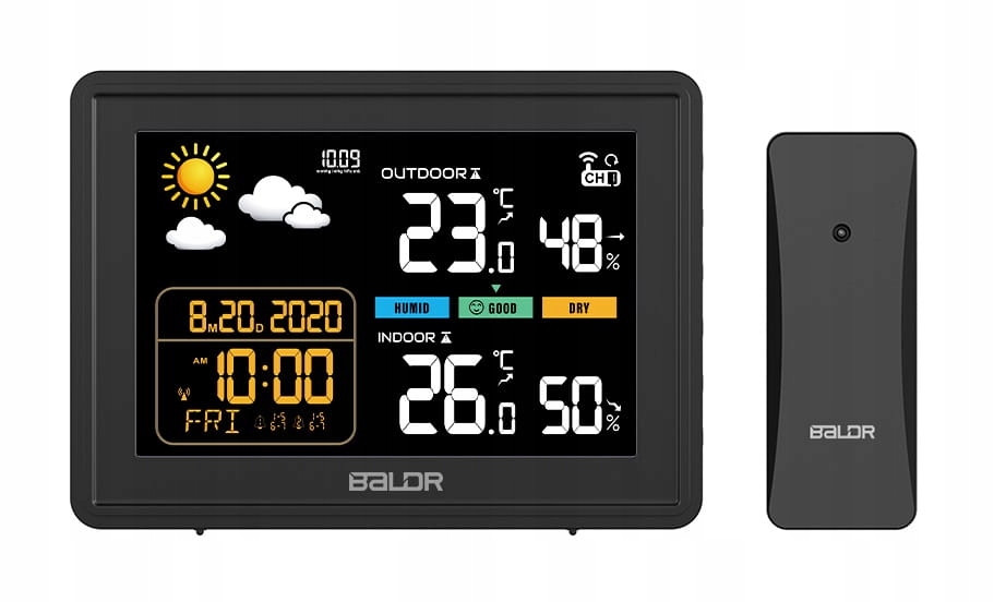 Baldr Bezprzewodowa stacja pogodowa B0359WST2H2PR LCD czujnik zewnętrzny