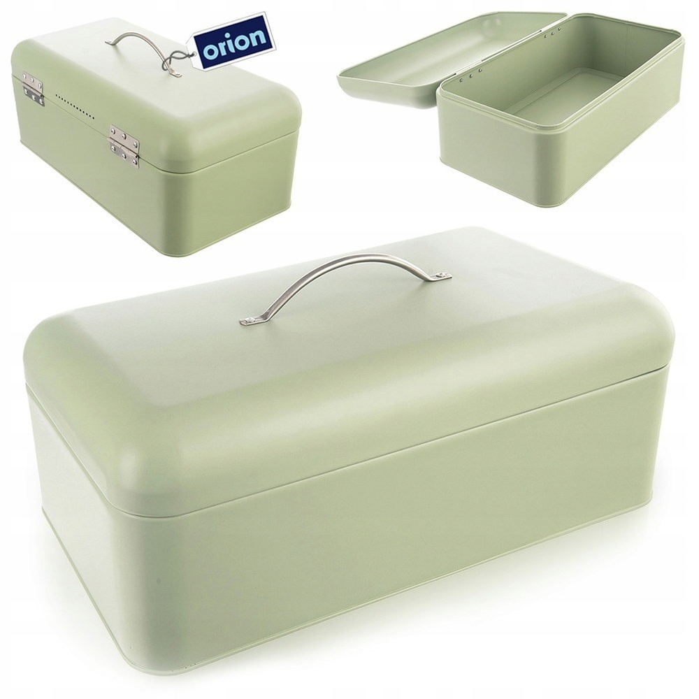 Chlebník Kovová kuchyňská nádoba na chléb, pečivo, skladování, zelená