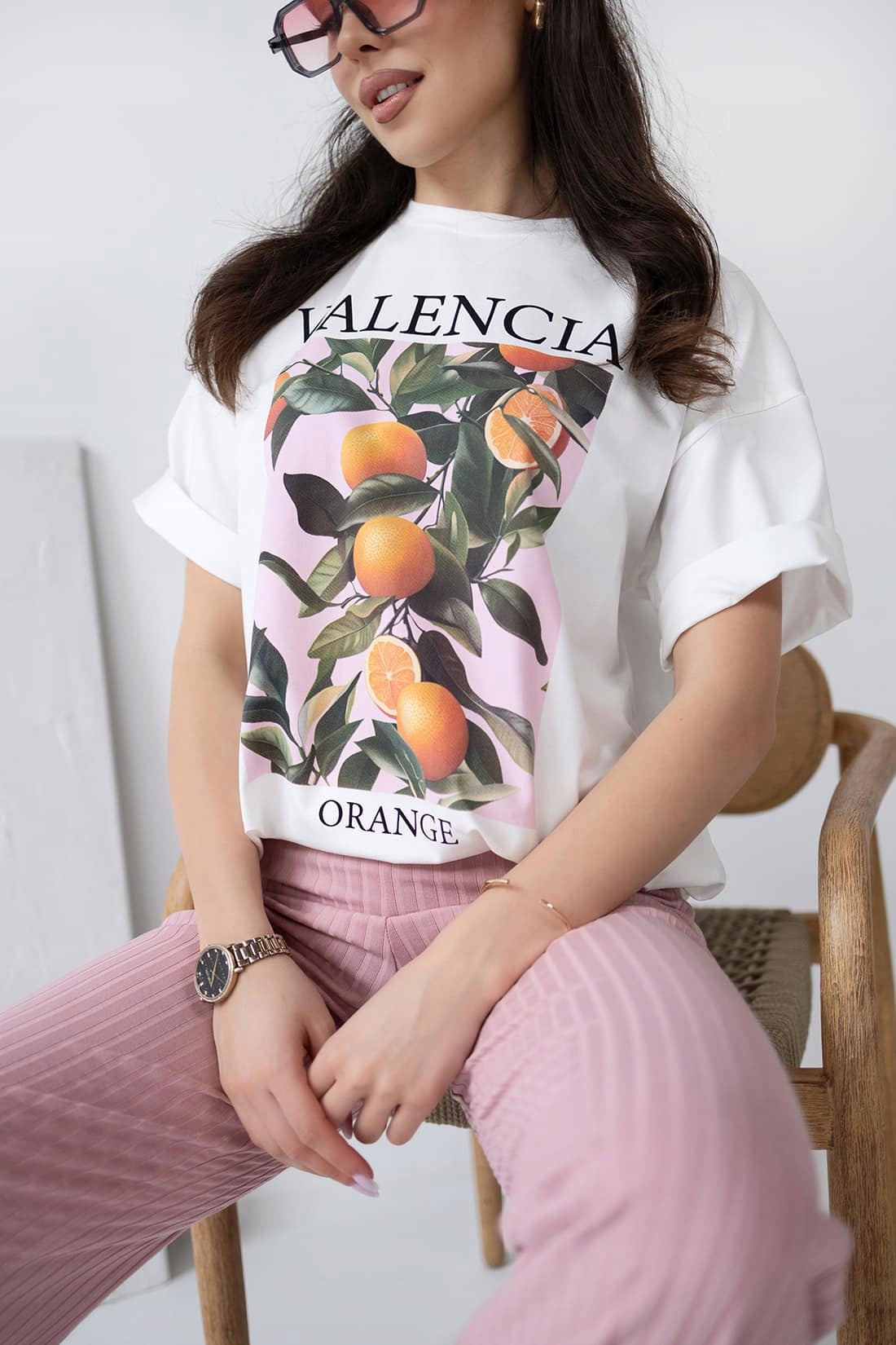 tričko lola fashion oranžová bílá univerzální velikost