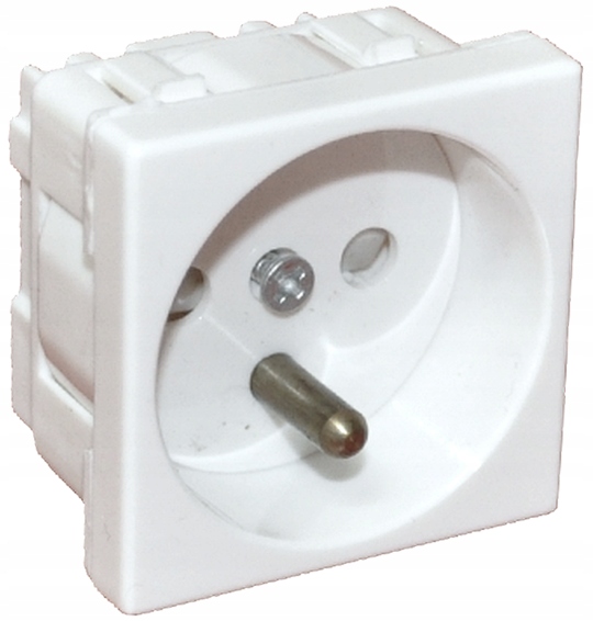

Alantec Gniazdo elektryczne 1M 45x45 2P+Z białe