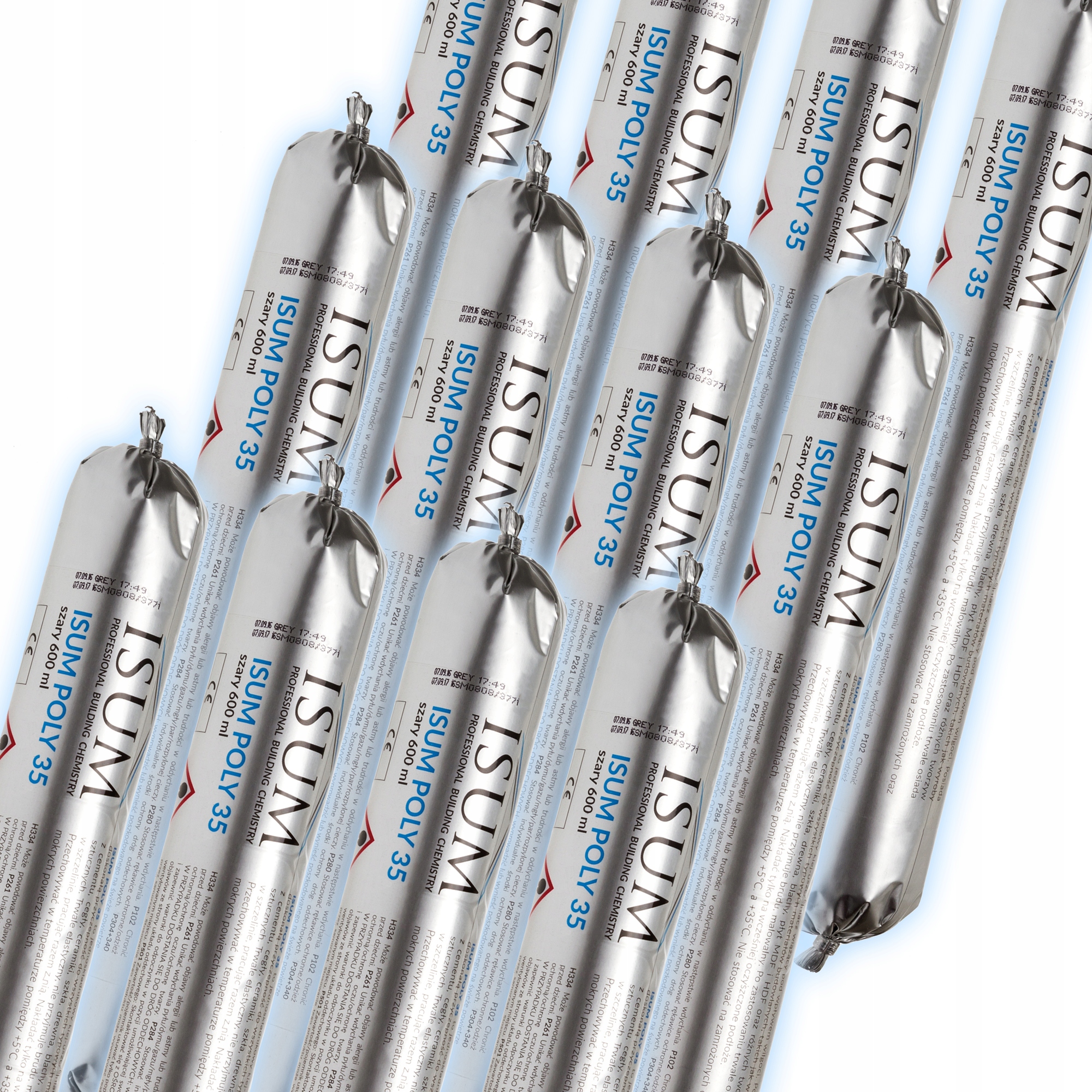 12x Klej Do Ogrodzeń Betonowych Isum Poly 35 600ml Uszczelniacz Poliuretan