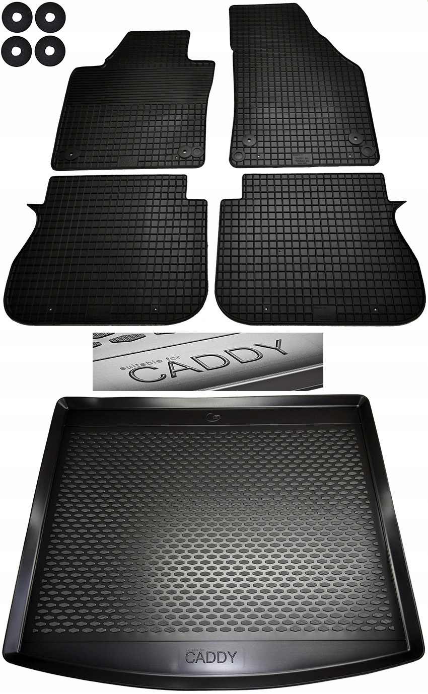 

Dywaniki gumowe Vw Caddy III IV mata bagażnika