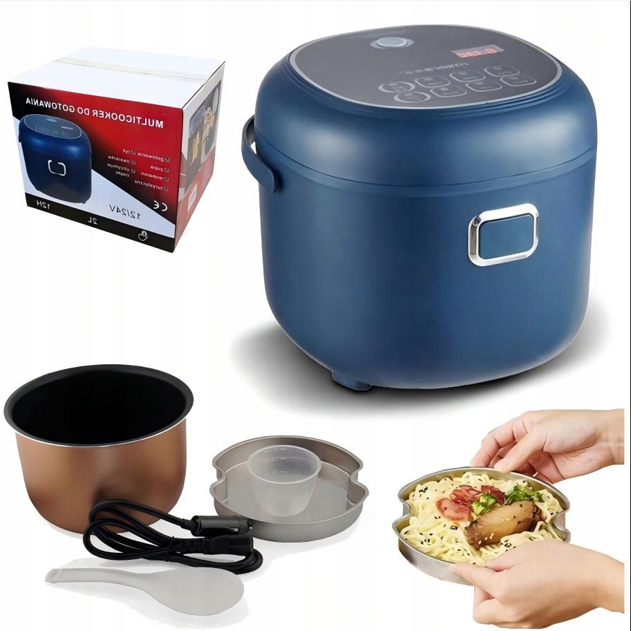 Ryžovar turistický Multicooker do auta 2l 200W 12V 24V Kemping Tir Bus