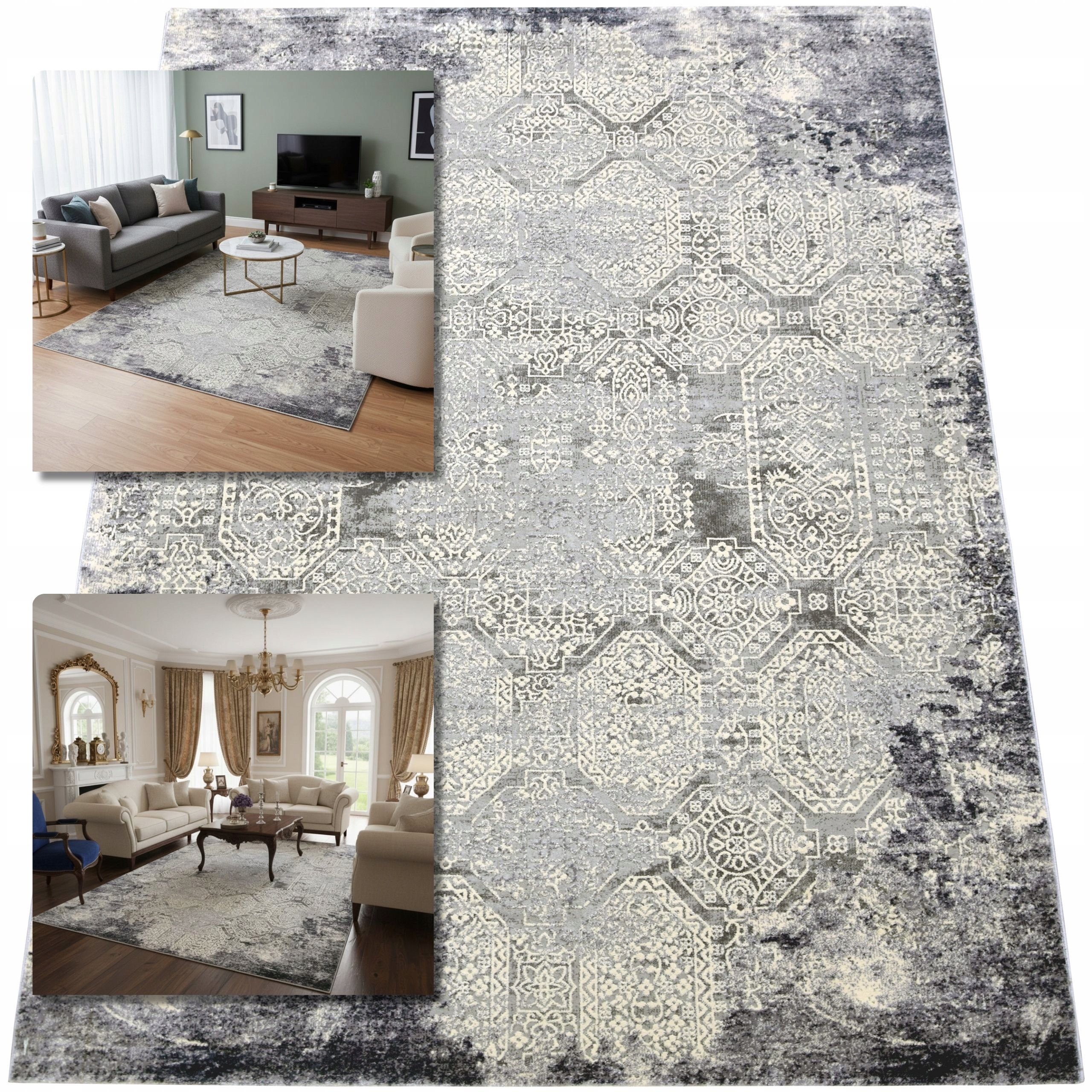 Koberec 140x200 Valencia Šedý Klasický Glamour Koberce Do Loftového Obývacího Pokoje