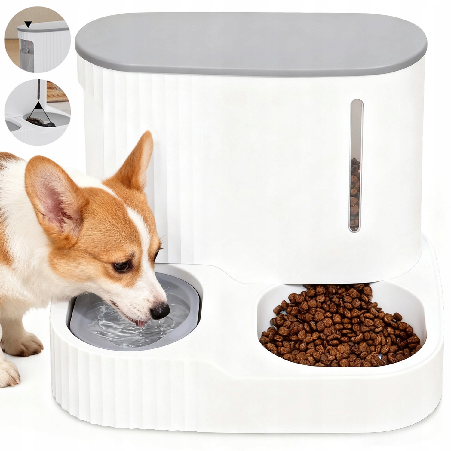 Levně Automatické Krmítko Pro Domácí Zvířata, Dávkovač Krmiva Bezpečný 2 V 1