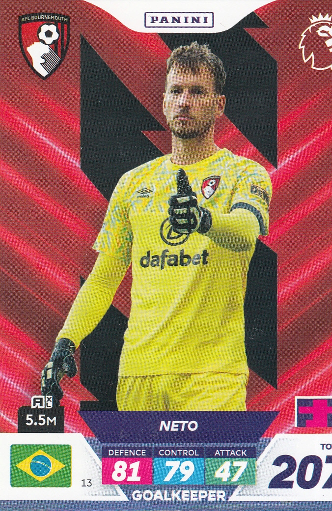 Premier League 2023 Plus Base Card Neto 13