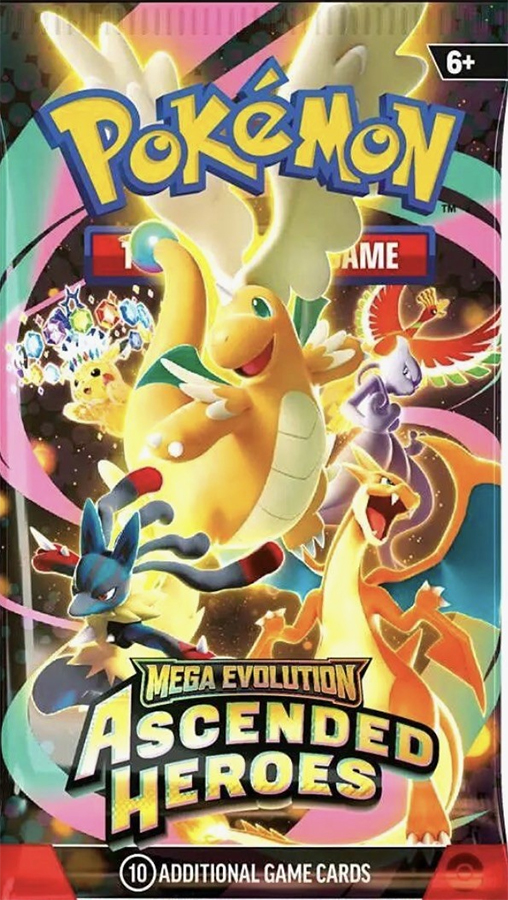 Oryginalne Karty POKEMON TCG Mega Evolution ASCENDED HEROES Booster Pack
